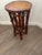 Vintage-Style Burnt Bamboo and Rattan Plant Stand -Accent Drink Side Table For Sale - Image 10 of 12