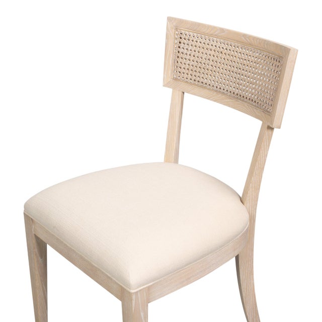 Wood Swedish Klismos Cane Back Dining Chairs, Bleached Oak, Sets of 2 For Sale - Image 7 of 11