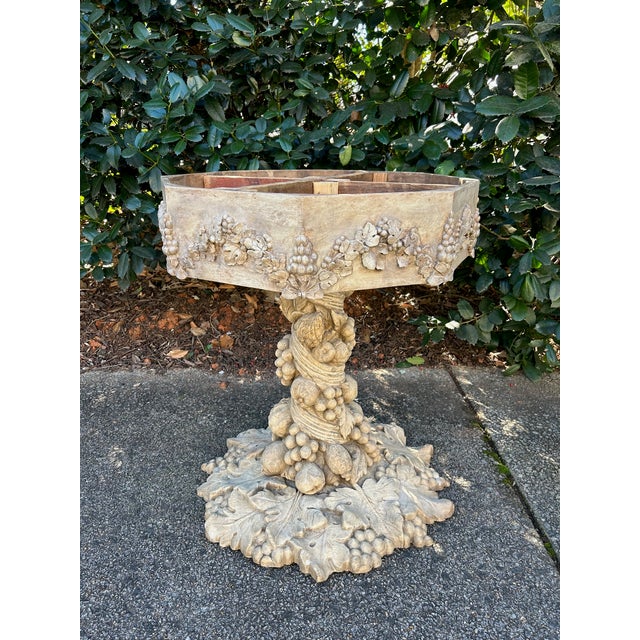 Italian 1950s Vintage Italian Pedestal Carved Wood Table Base For Sale - Image 3 of 10