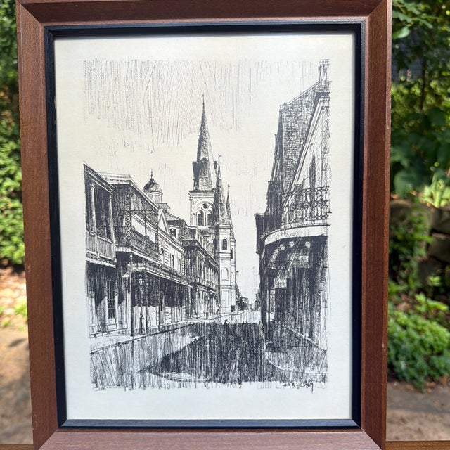 Add a touch of historic Southern charm to your next design project with this exceptional, matching triptych of vintage...