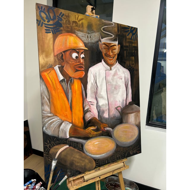 Figurative Freedom by Seromo Okoro, Oil and Pastel on Canvas, (2025) For Sale - Image 3 of 3