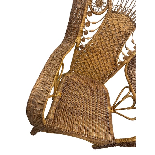 American Victorian natural wicker arm chair with high back, arm rests, with scroll and filigree design. (Heywood...