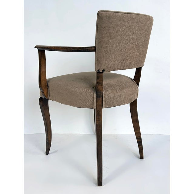 French Art Deco Beech Wood Armchairs by Jean Pascaud, Two Pairs Available C1940s For Sale - Image 9 of 14