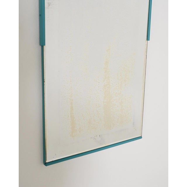 Scandinavian Turquoise Wall Mirror, 1960s For Sale - Image 4 of 6
