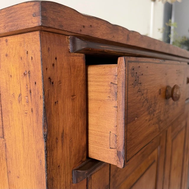1990s 1990s Wood Jelly Cupboard Cabinet Pyrography Style For Sale - Image 5 of 11