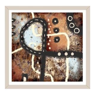 Neutral & Grungy Polyptych Grid 7 - #4 - 8x8 Abstract Painting Reproduction by Susan Olivio For Sale