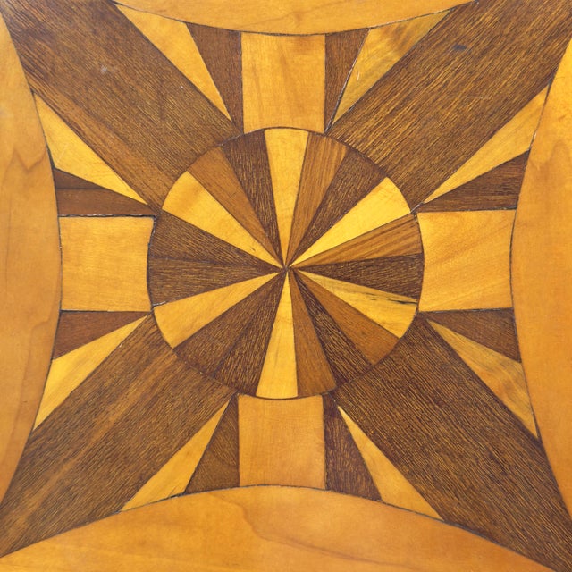 Untitled Geometric Marquetry Sculpture Date: Mid-20th Century (unsigned) Culture/Origin: Folk Art Medium: Wood, marquetry...