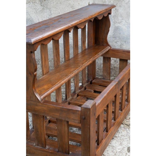 Vintage French Wall Shelf in Stained Pine, 1950, in Very Good conditions. Designed 1950 to 1959