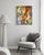Marc Zimmerman "Floral Abstract Iv" Oil Painting, Botanical Abstraction, Warm Earth Tones, Blue and Red Accents, Contemporary Art West Coast For Sale In Monterey, CA - Image 6 of 8