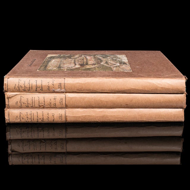 This is an antique 3 volume book set - The Dictionary of English Furniture by Percy Macquoid and Ralph Edwards. An...