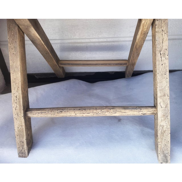 Rustic Folding Wooden Chair 1950s For Sale - Image 13 of 16