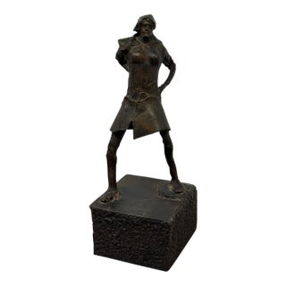 Bronze Female Figural Sculpture, Late 20th Century For Sale