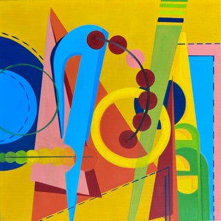 The Beginning That Starts in the Middle by Amy Hutcheson | Oil on canvas Abstract geometric shapes. For Sale