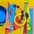 The Beginning That Starts in the Middle by Amy Hutcheson | Oil on canvas Abstract geometric shapes. For Sale