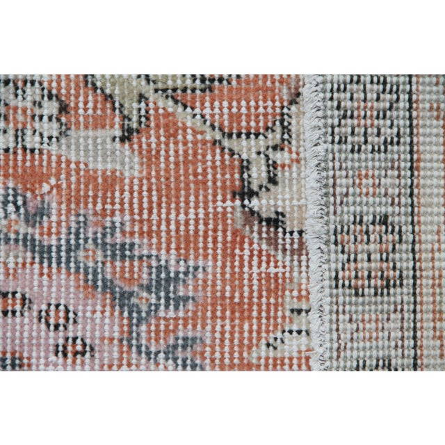 Burnt Orange Vintage Hand Knotted Turkish Area Rug - 74" X 120" For Sale - Image 9 of 11
