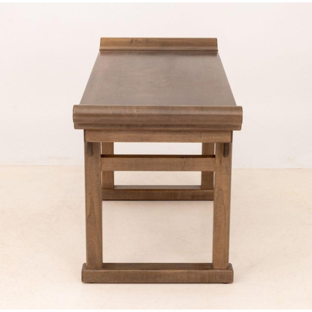 Brown Asian Modern Wood Console Table For Sale - Image 8 of 10
