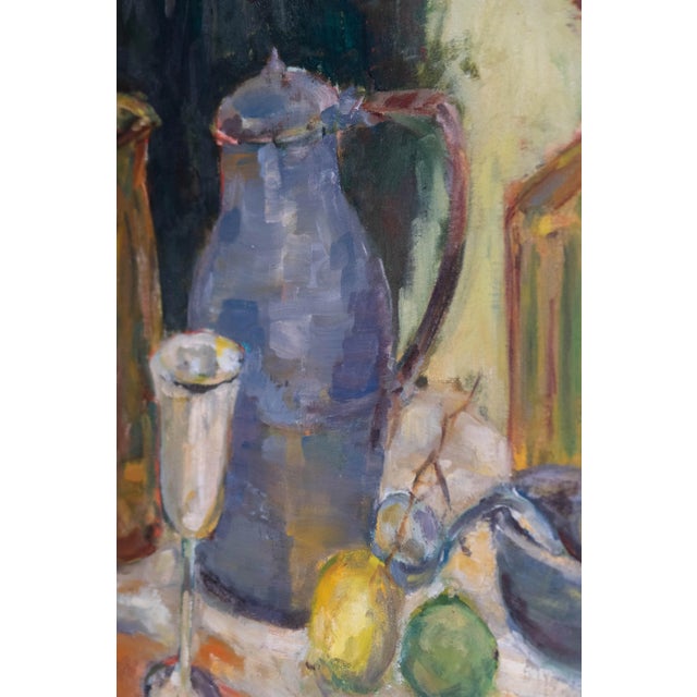 1990s 1990s Vintage Still Life Oil Painting by Unknown Artist For Sale - Image 5 of 10