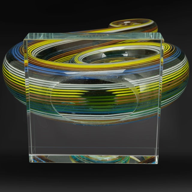 Glass Vintage Murano Style Badash Crystal Glass Sculpture For Sale - Image 7 of 9