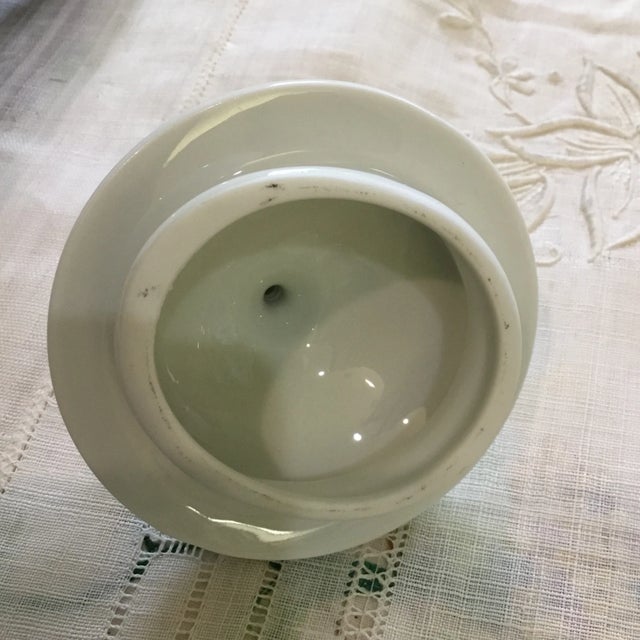 White Porcelaine De Paris, Decor Les Fruits Sauvages Coffee Pot With Wood Handle 1960s Vintage For Sale - Image 8 of 12