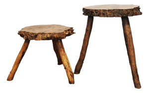 Sculptural Burr Walnut Side Tables, 1950s, Set of 2