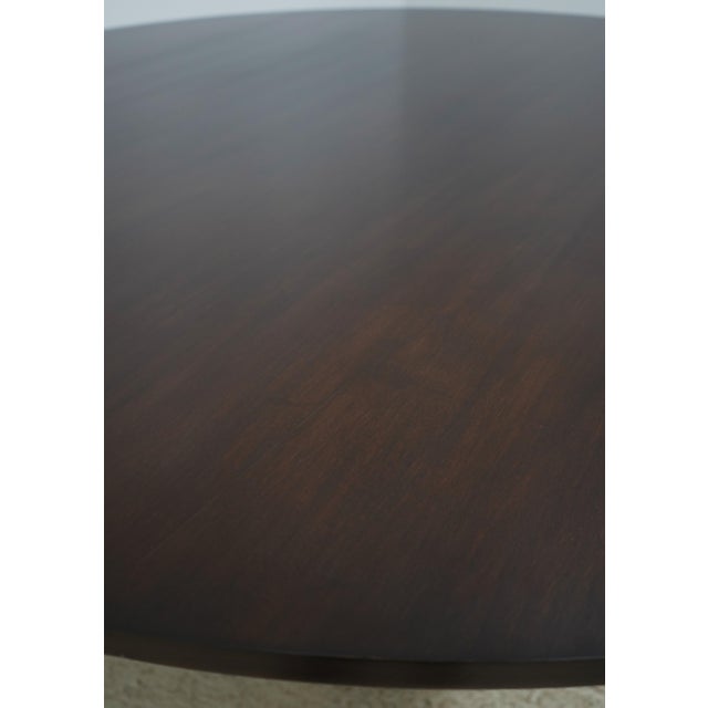 2010s Large Round Mahogany Dining Pedestal Conference Table For Sale - Image 5 of 14