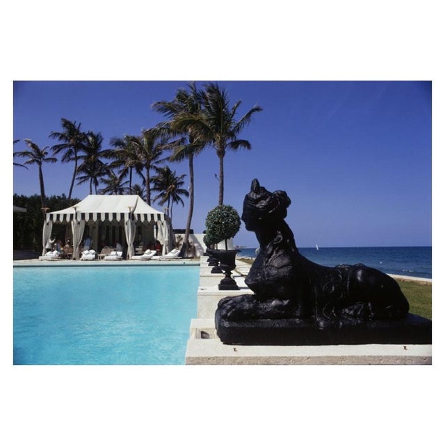 Poolside Luncheon 1968 Guests enjoying luncheon in a marquee by the pool at Mrs Reed Albee’s house, Palm Beach, Florida,...