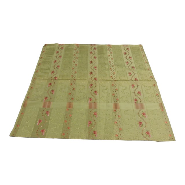 Antique Silk Stripes French Brocade Fabric For Sale