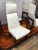 Set of 5 Mid Century Modern High Back Dining Chairs | Adrian Pearsall Style Upholstered White Chairs | Vintage MCM Dining Room Seating For Sale In Boston - Image 6 of 12