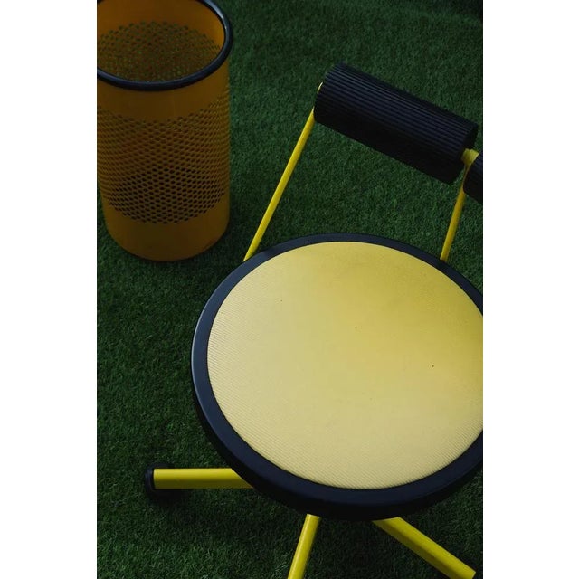 1980s Bieffeplast Swivel Vintage Yellow Desk Chair, Italy, 1980 For Sale - Image 5 of 8