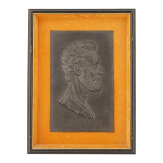 American President Lincoln Portrait Plaque Framed For Sale