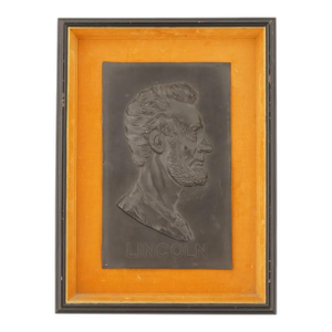 American President Lincoln Portrait Plaque Framed