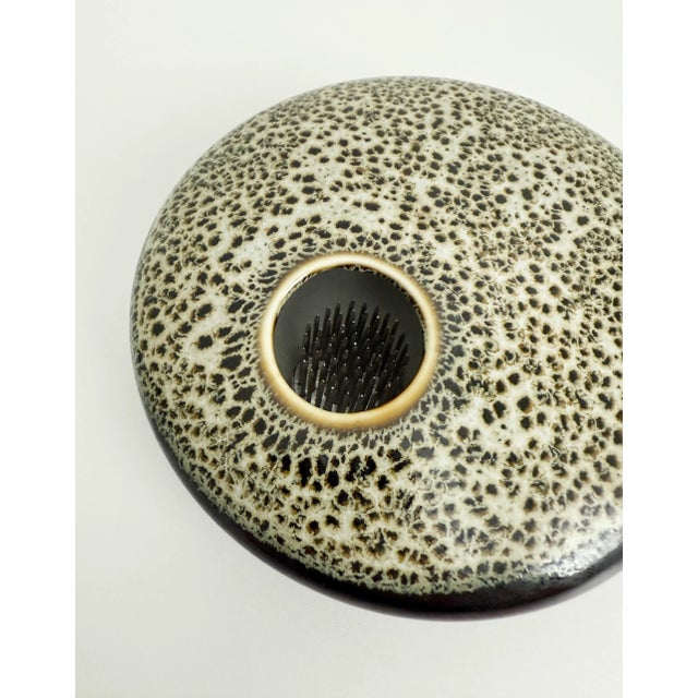 Vintage Ikebana Vase With Tortoise Glaze For Sale In Sacramento - Image 6 of 8
