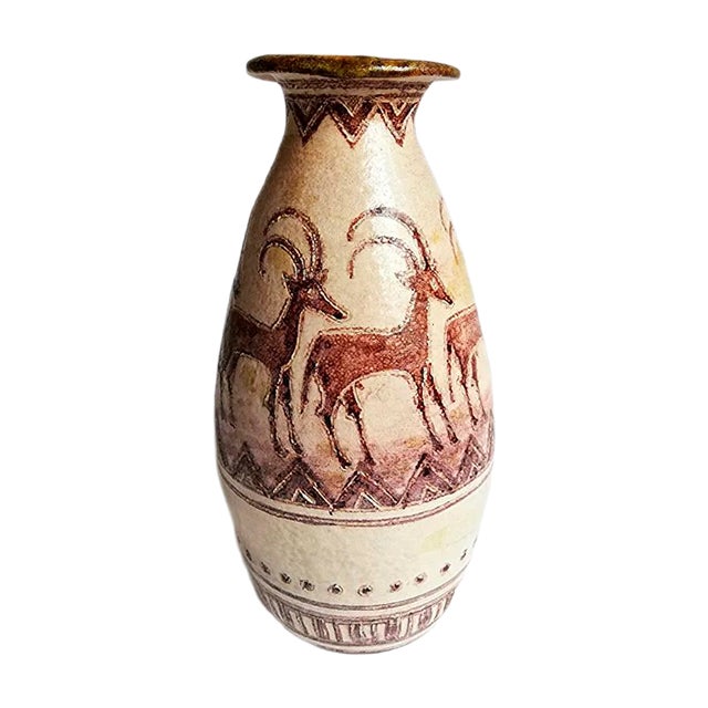 Mid-Century Italian Ceramic Vase by G.Vitali For Sale