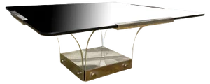 Vintage Acrylic Glass and Glass Square Coffee Table