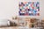 Textile 2026, Bauhaus Painting on Canvas in Blue and Red, Against the Current, Geometric Arches and Curves by Natalia Roman For Sale - Image 7 of 8