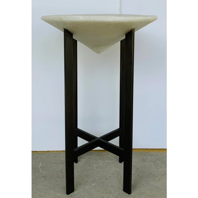 Arteriors Home Arteriors Modern Bronze Finished Ricestone Noel Accent Table For Sale - Image 4 of 4