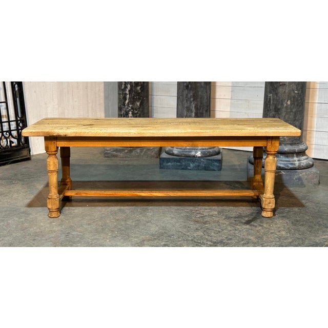 Bleached Oak Farmhouse Dining Table, 1920s For Sale - Image 15 of 18
