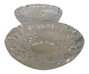 Modern Waterford Crystal Colleen Pattern Ashtray Set of 2
