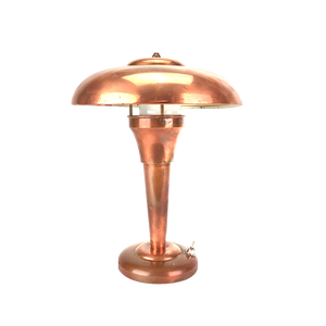 Art Deco Copper Mushroom Table Lamp