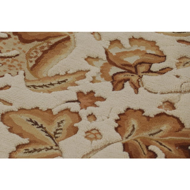 2010s Rug & Kilim’s Tudor Style Rug in White & Cream With Beige-Brown Floral Patterns For Sale - Image 5 of 7