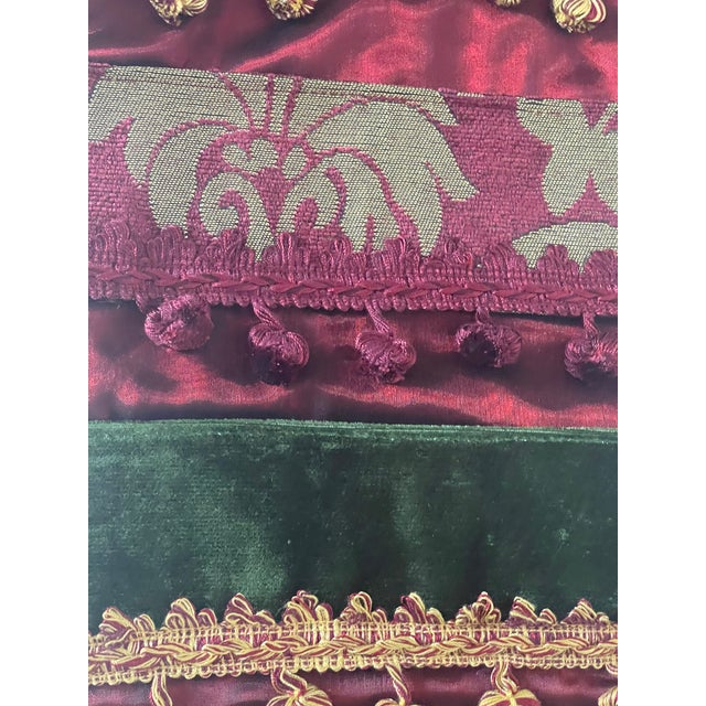 1970s Extra Large Velvet Brocade Christmas Stocking With Pockets For Sale In Miami - Image 6 of 6