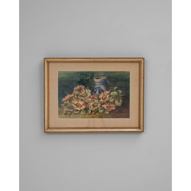 1943 Belgian Wall Art With Wooden Frame For Sale - Image 11 of 18