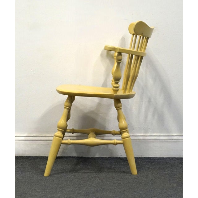 Late 20th Century Ethan Allen Heirloom Maple Colonial Early American Comb Back Mate's Chair 14-6040 - 411 Daffodil Finish For Sale - Image 5 of 10