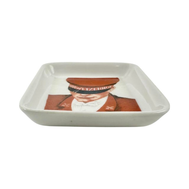Ceramic Vintage Hotel Schweizerhof Zurich Switzerland Ashtray Catchall Dish For Sale - Image 7 of 10