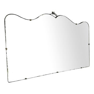 Art Deco Frameless Scalloped Wall Mirror, 1940s For Sale