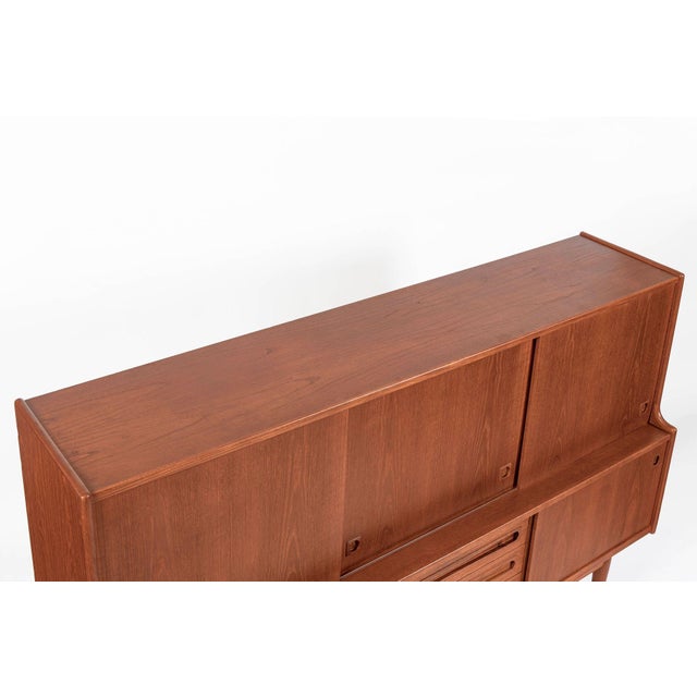 Mid-Century Danish Teak Tall Sideboard or Bar Cabinet by Johannes Andersen For Sale - Image 18 of 18