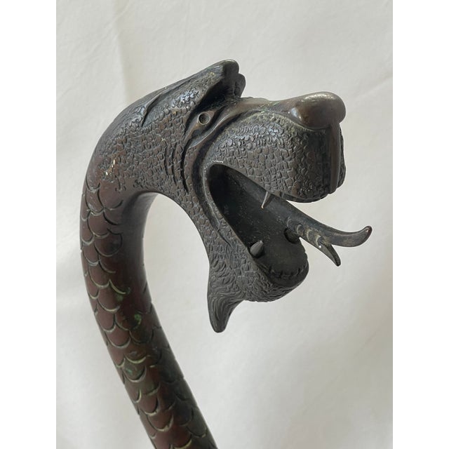 Early 20th Century Antique English Bronze & Brass Dragon Pocket Watch Holder For Sale In Washington DC - Image 6 of 13