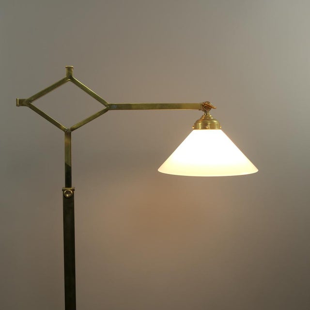 Brass Extendable Floor Lamp with Adjustable Shade, Germany, 1940s For Sale - Image 10 of 14