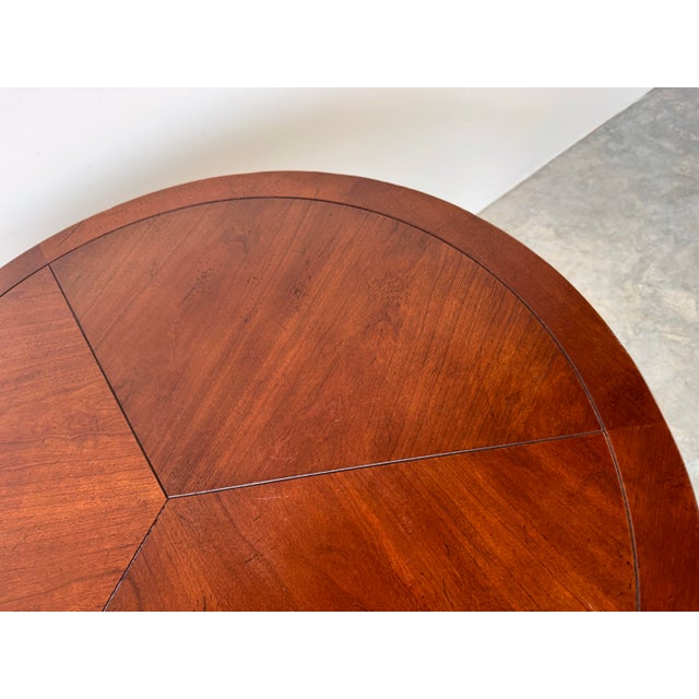 1980s Vintage Baker Furniture Milling Road Walnut Top and Metal Accent Table For Sale - Image 5 of 12