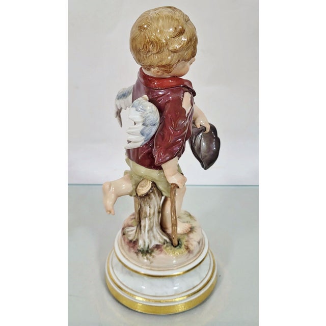 French German 19th C Meissen Porcelain Winged Cupid Angel For Sale - Image 3 of 16